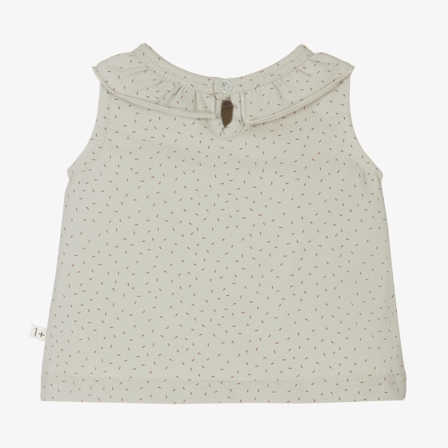 1 + In The Family Baby Girls Green Cotton Sleeveless Top 2 1 + In The Family Baby Girls Green Cotton Sleeveless Top - Image 2