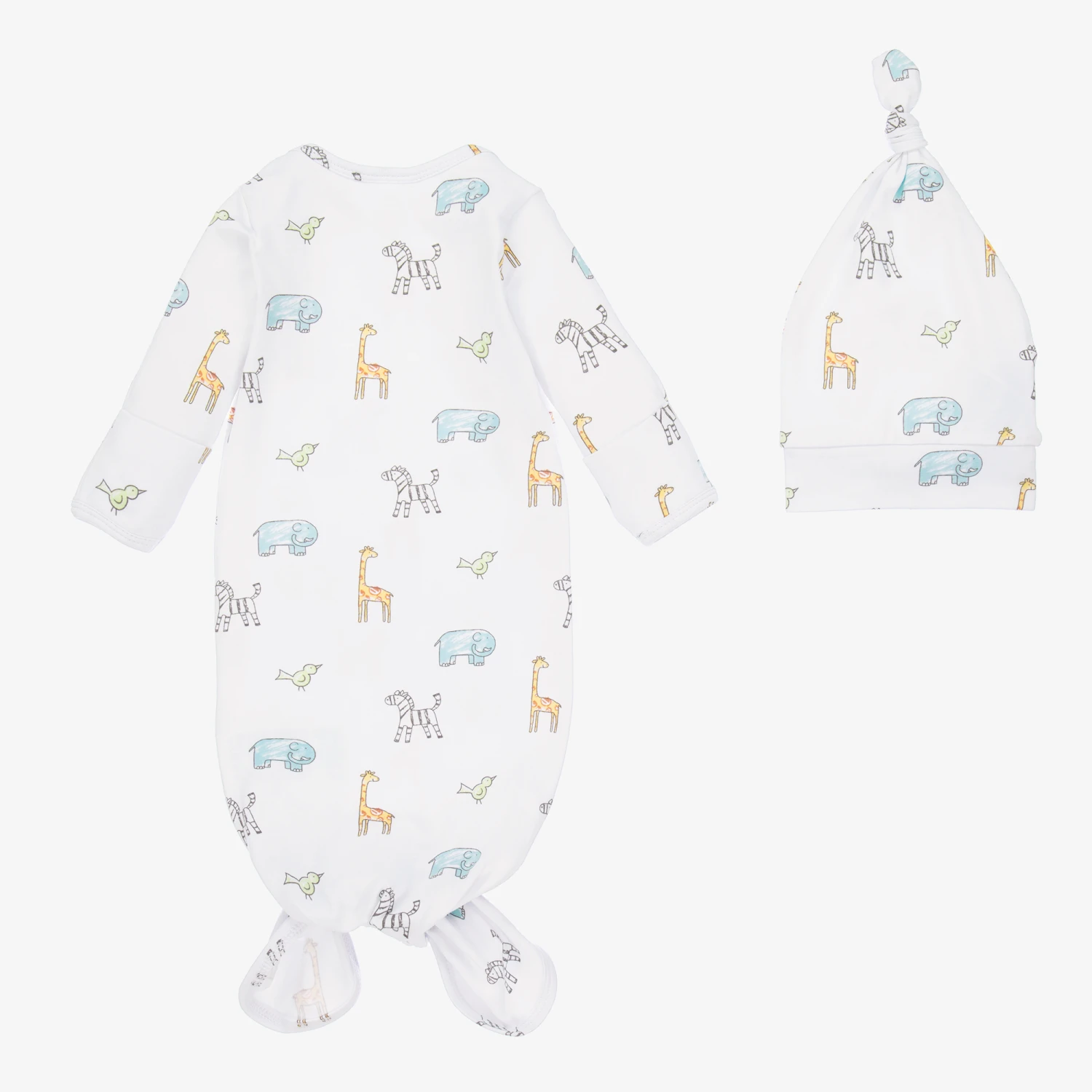 Aden + Anais Baby White Day Gown & Hat Set 3 Aden + Anais Baby White Day Gown & Hat Set - Image 3