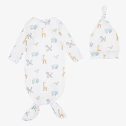 Aden + Anais Baby White Day Gown & Hat Set