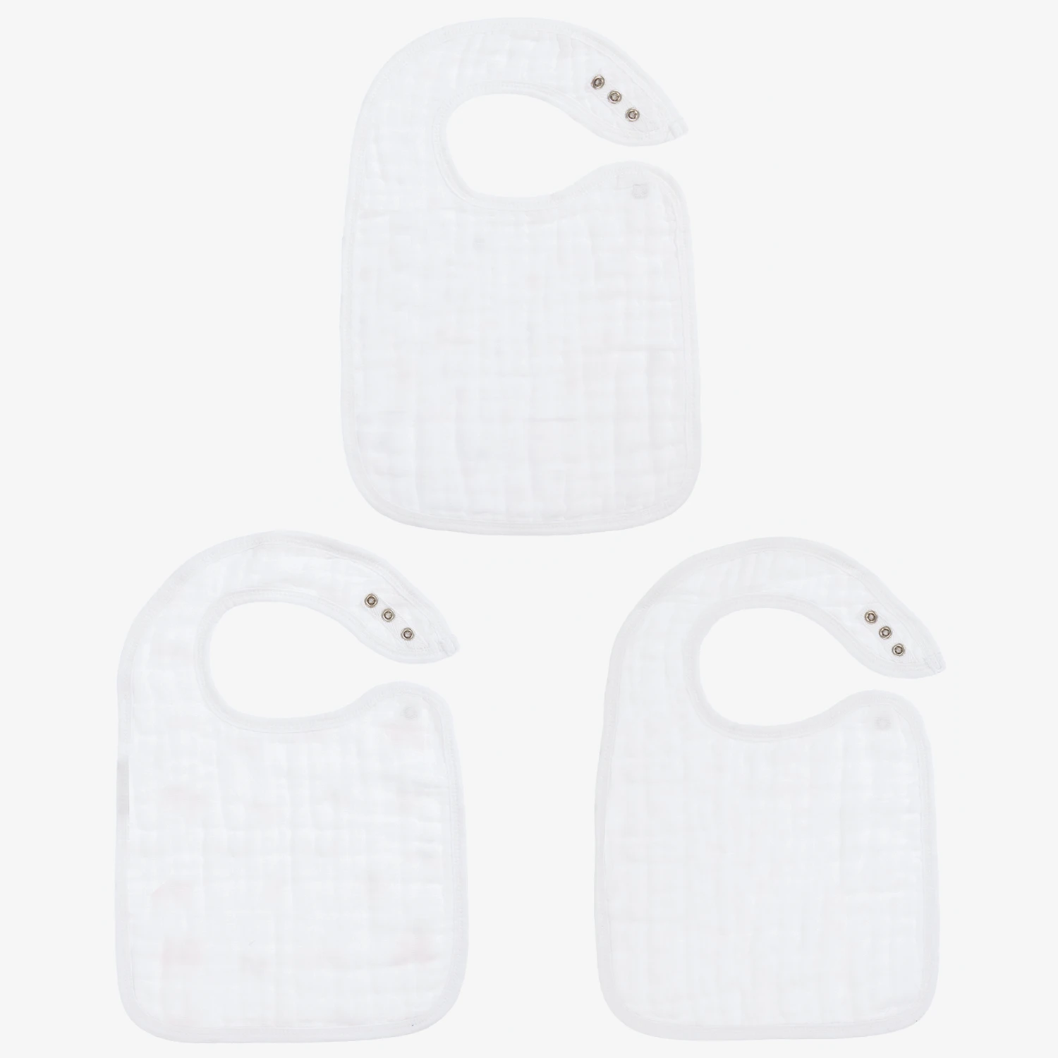 Aden + Anais White Cotton Bibs (3 Pack) 3 Aden + Anais White Cotton Bibs (3 Pack) - Image 3