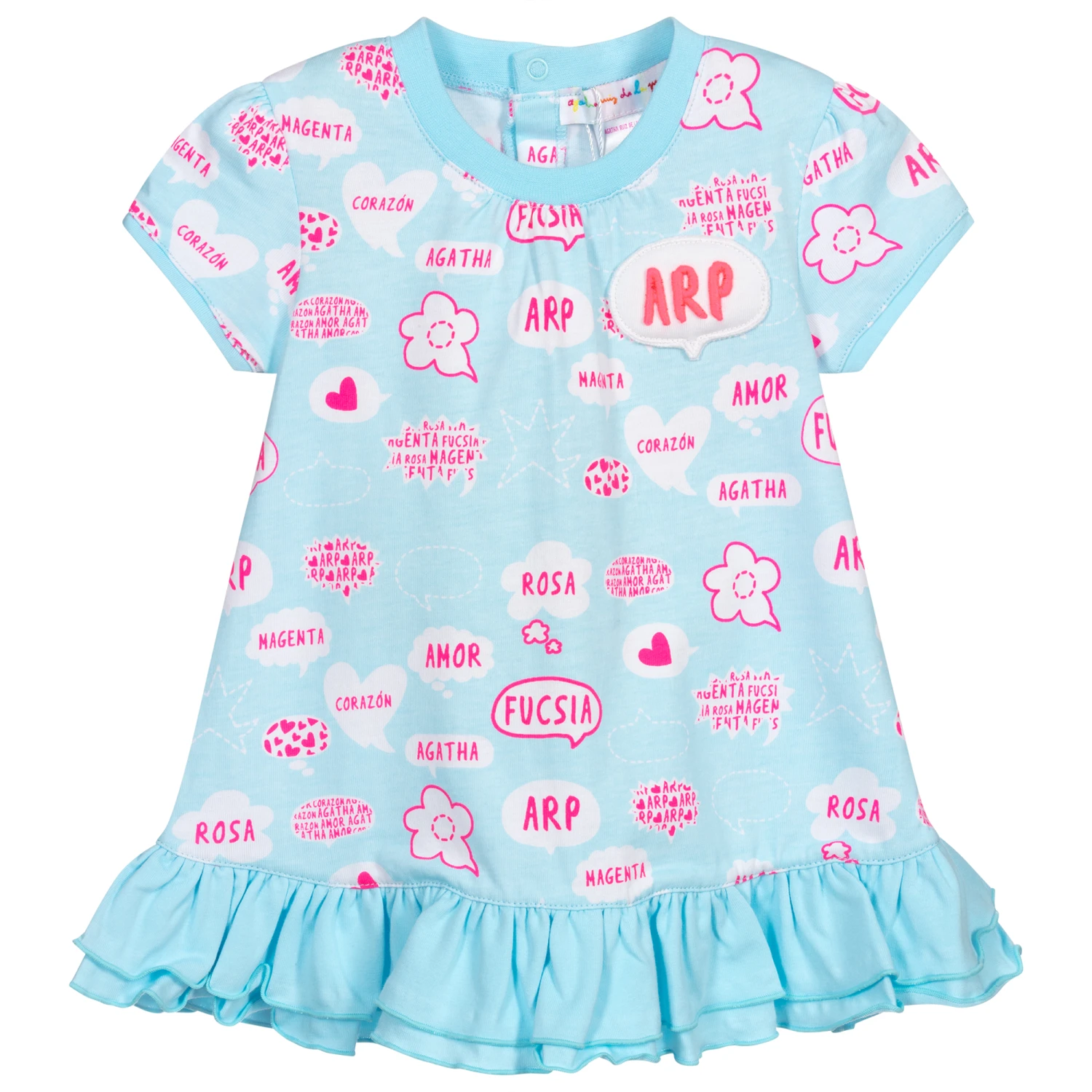 Agatha Ruiz De La Prada Blue Cotton Jersey Dress 1 Agatha Ruiz De La Prada Blue Cotton Jersey Dress