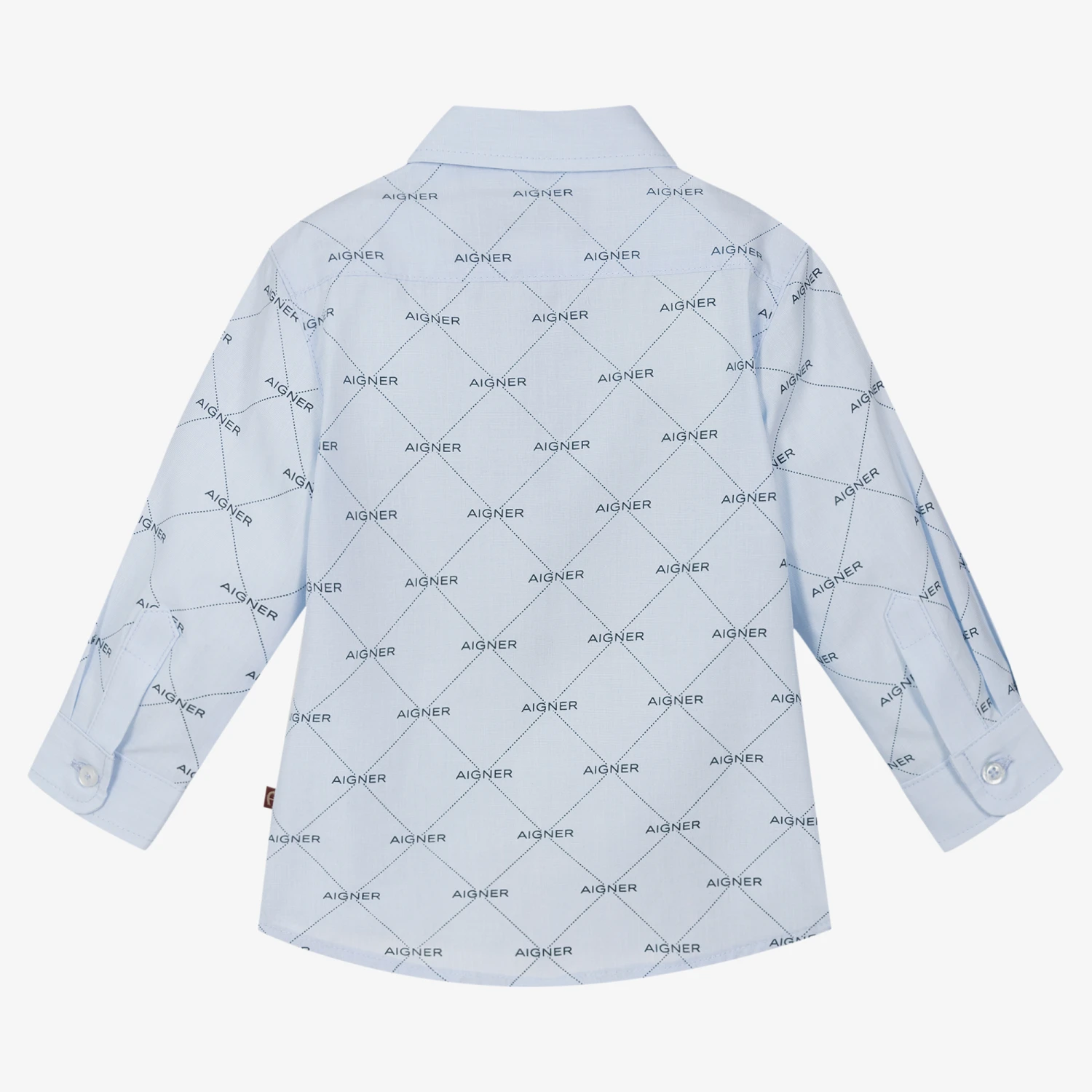 AIGNER Baby Boys Blue Cotton Logo Shirt 2 AIGNER Baby Boys Blue Cotton Logo Shirt - Image 2
