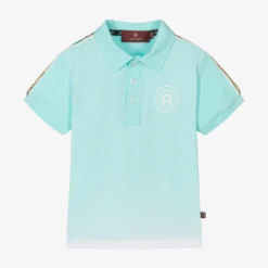 AIGNER Baby Boys Blue Cotton Polo Shirt