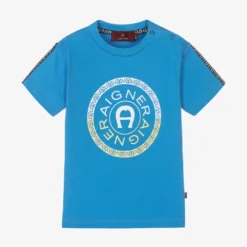 AIGNER Baby Boys Blue Cotton T-Shirt