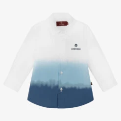 AIGNER Baby Boys Blue & White Tie-Dye Shirt