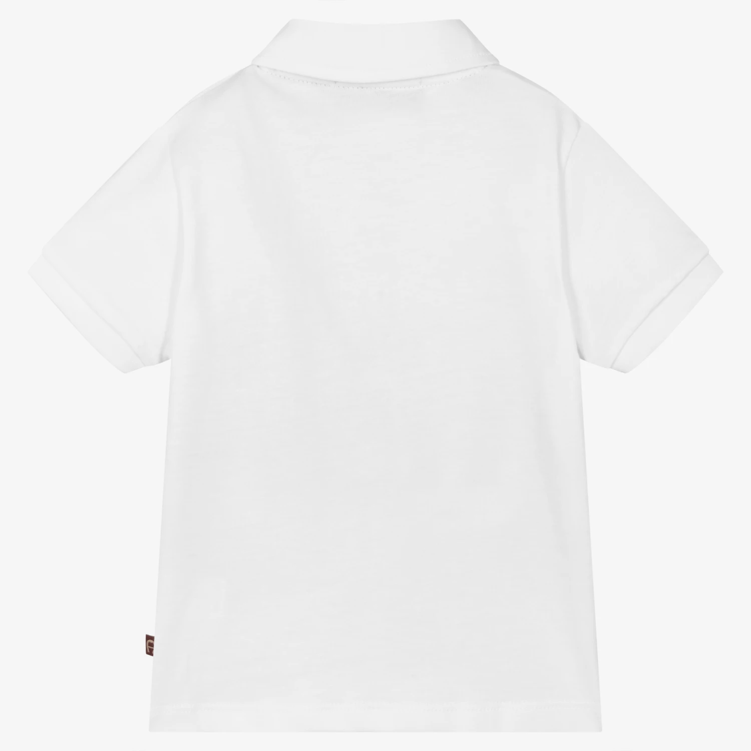 AIGNER Baby Boys White Spray Paint Polo Shirt 2 AIGNER Baby Boys White Spray Paint Polo Shirt - Image 2