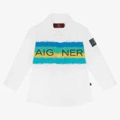 AIGNER Baby Boys White Spray Paint Shirt