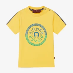 AIGNER Baby Boys Yellow Cotton T-Shirt