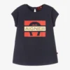 AIGNER Baby Girls Blue Cotton Logo T-Shirt