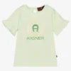 AIGNER Baby Girls Green Cotton Logo T-Shirt