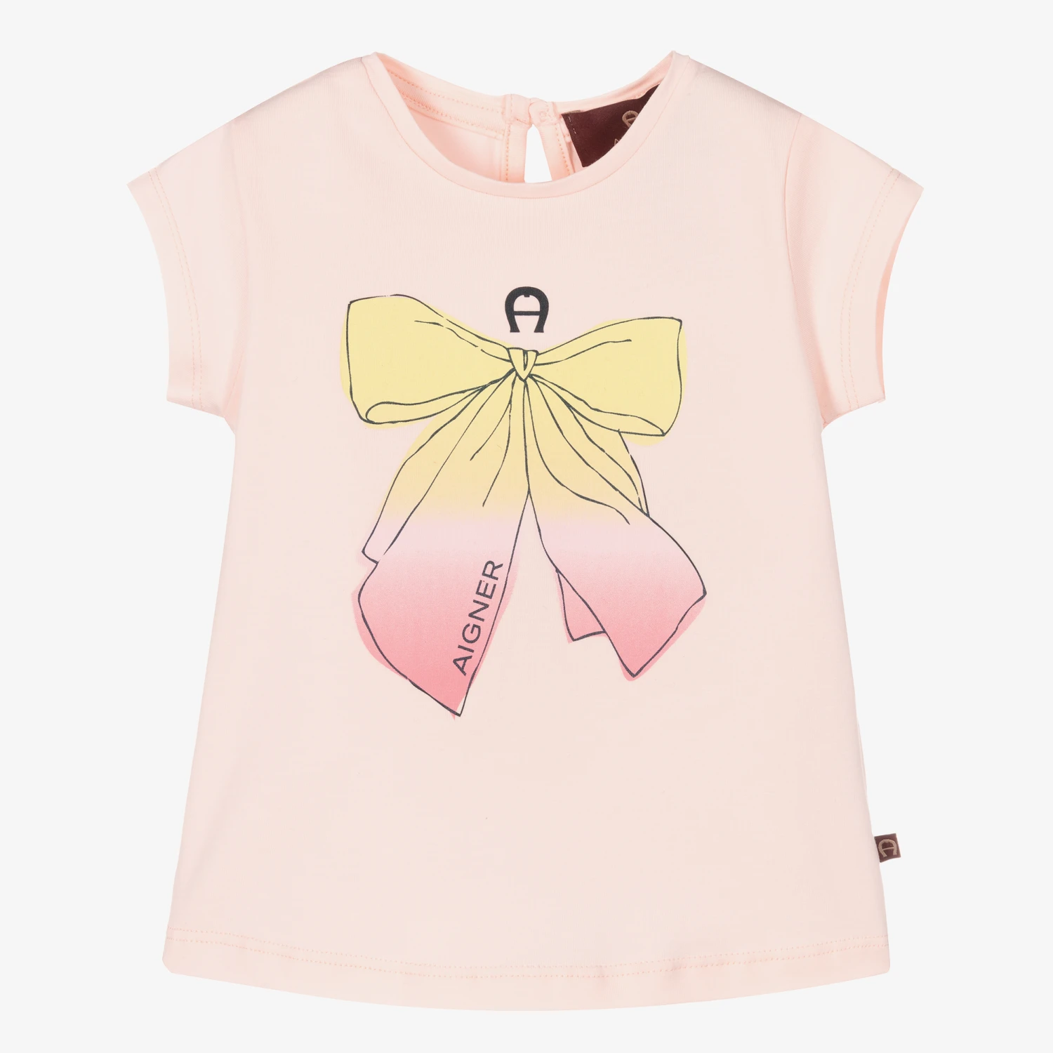 AIGNER Baby Girls Pink Bow Logo T-Shirt 1 AIGNER Baby Girls Pink Bow Logo T-Shirt
