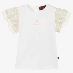 AIGNER Baby Girls White & Pink Sequin T-Shirt