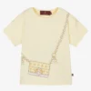 AIGNER Baby Girls Yellow Cotton Logo T-Shirt