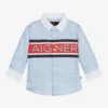 AIGNER Blue Cotton Logo Baby Shirt