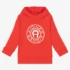 AIGNER Boys Red Cotton Logo Hoodie