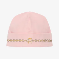 AIGNER Pink Pima Cotton Baby Hat