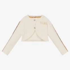 Alviero Martini Ivory Geo Map Baby Cardigan