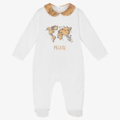 Alviero Martini White Cotton Geo Babygrow