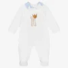 Alviero Martini White Cotton Geo Map Babygrow