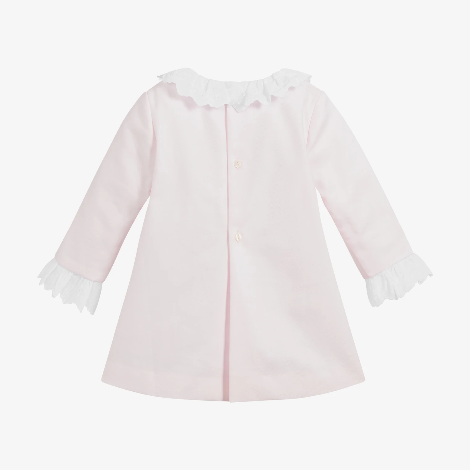 Ancar Pink Cotton Baby Dress Set 2 Ancar Pink Cotton Baby Dress Set - Image 2