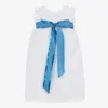 Ancar White & Blue Cotton Day Gown
