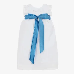 Ancar White & Blue Cotton Day Gown