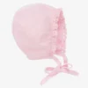 Artesanía Granlei Baby Girls Pink Knitted Bonnet