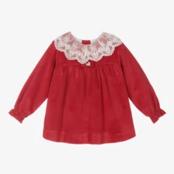 Artesanía Granlei Red Velvet Baby Dress