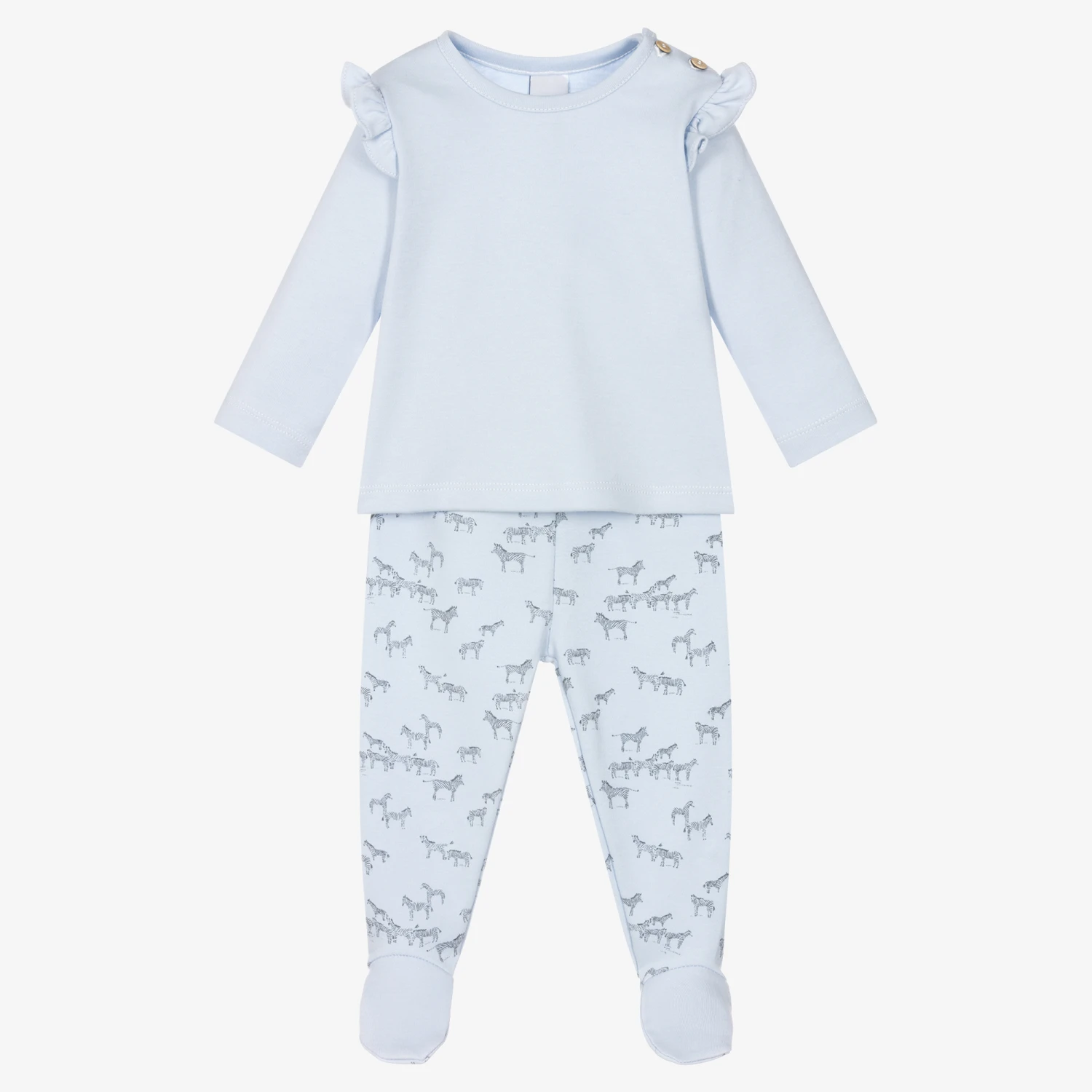 Babidu Girls Blue 2 Piece Babygrow 1 Babidu Girls Blue 2 Piece Babygrow