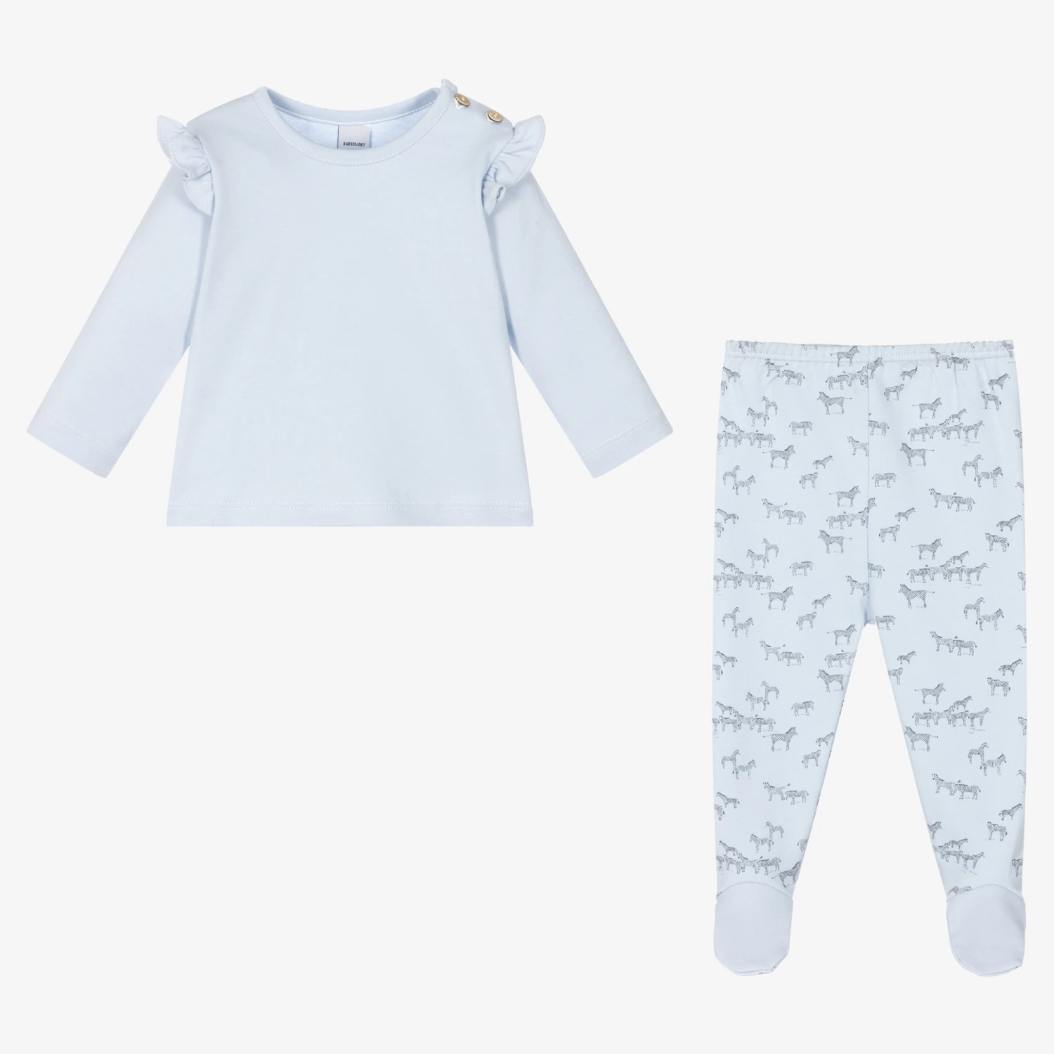 Babidu Girls Blue 2 Piece Babygrow 2 Babidu Girls Blue 2 Piece Babygrow - Image 2