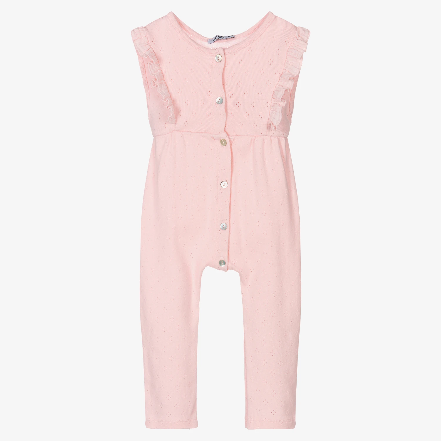 Babidu Girls Pink Cotton Jumpsuit 1 Babidu Girls Pink Cotton Jumpsuit