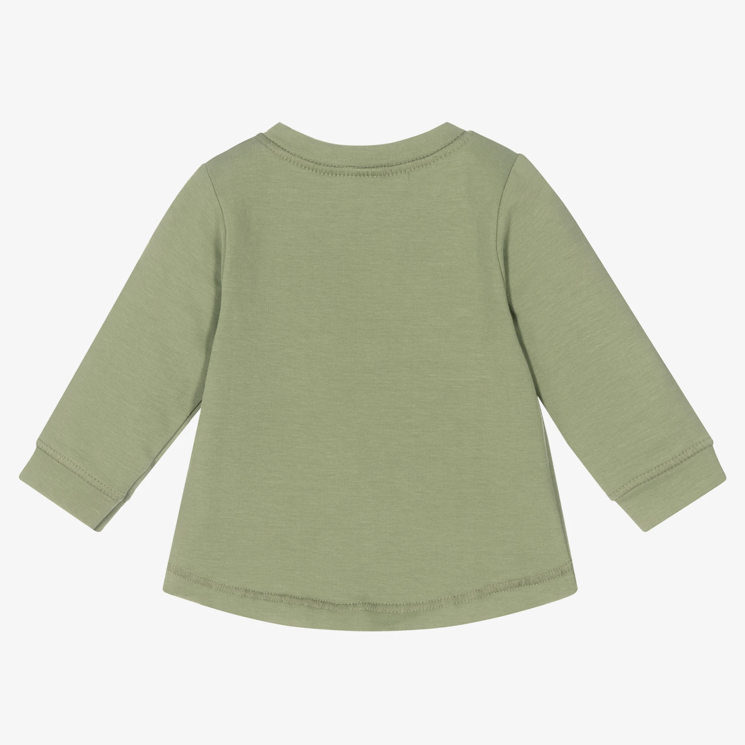 Babidu Green Cotton Baby Sweatshirt 2 Babidu Green Cotton Baby Sweatshirt - Image 2