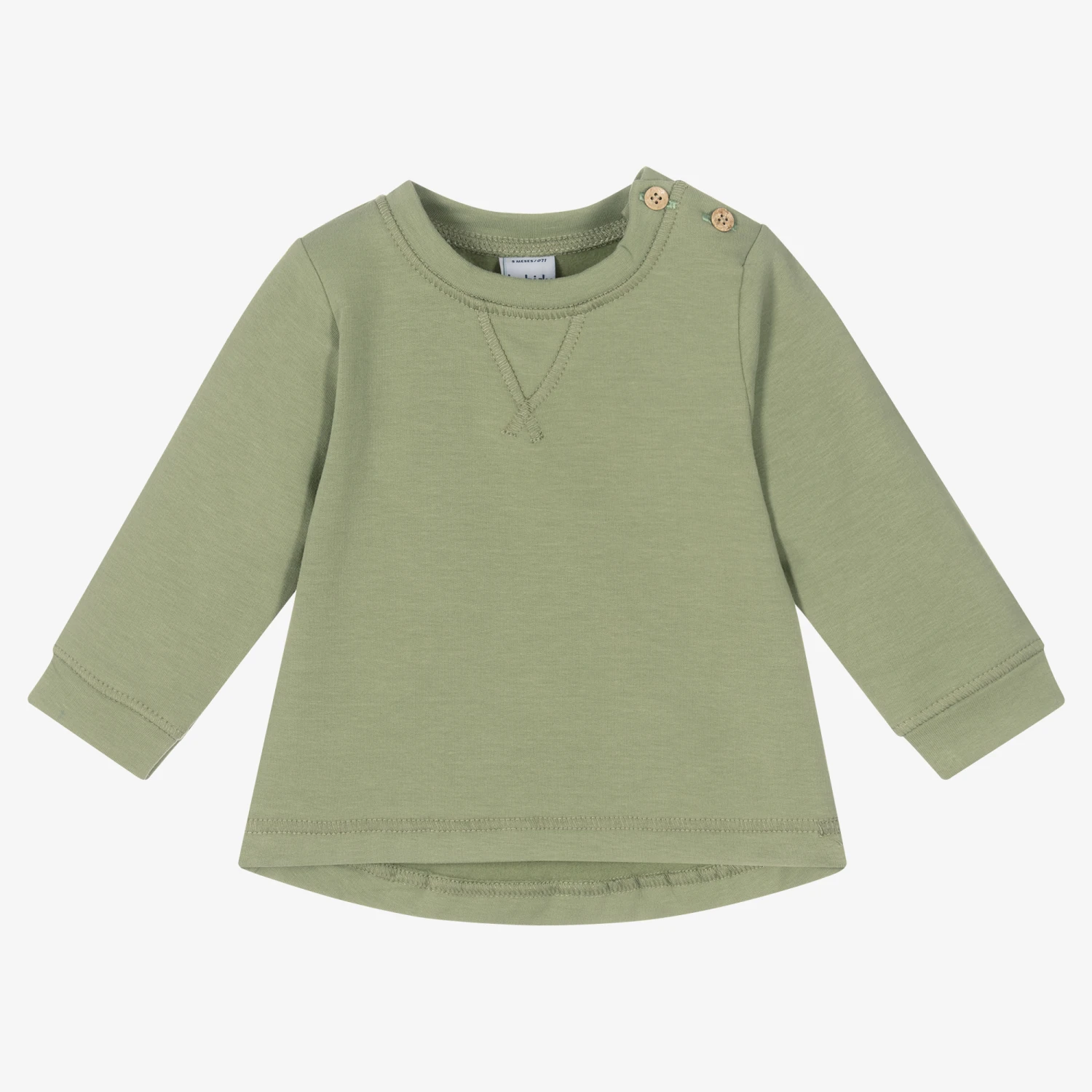 Babidu Green Cotton Baby Sweatshirt 1 Babidu Green Cotton Baby Sweatshirt