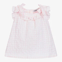 Babidu Pink & White Check Dress Set