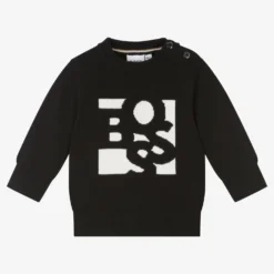 BOSS Baby Boys Black Logo Jumper