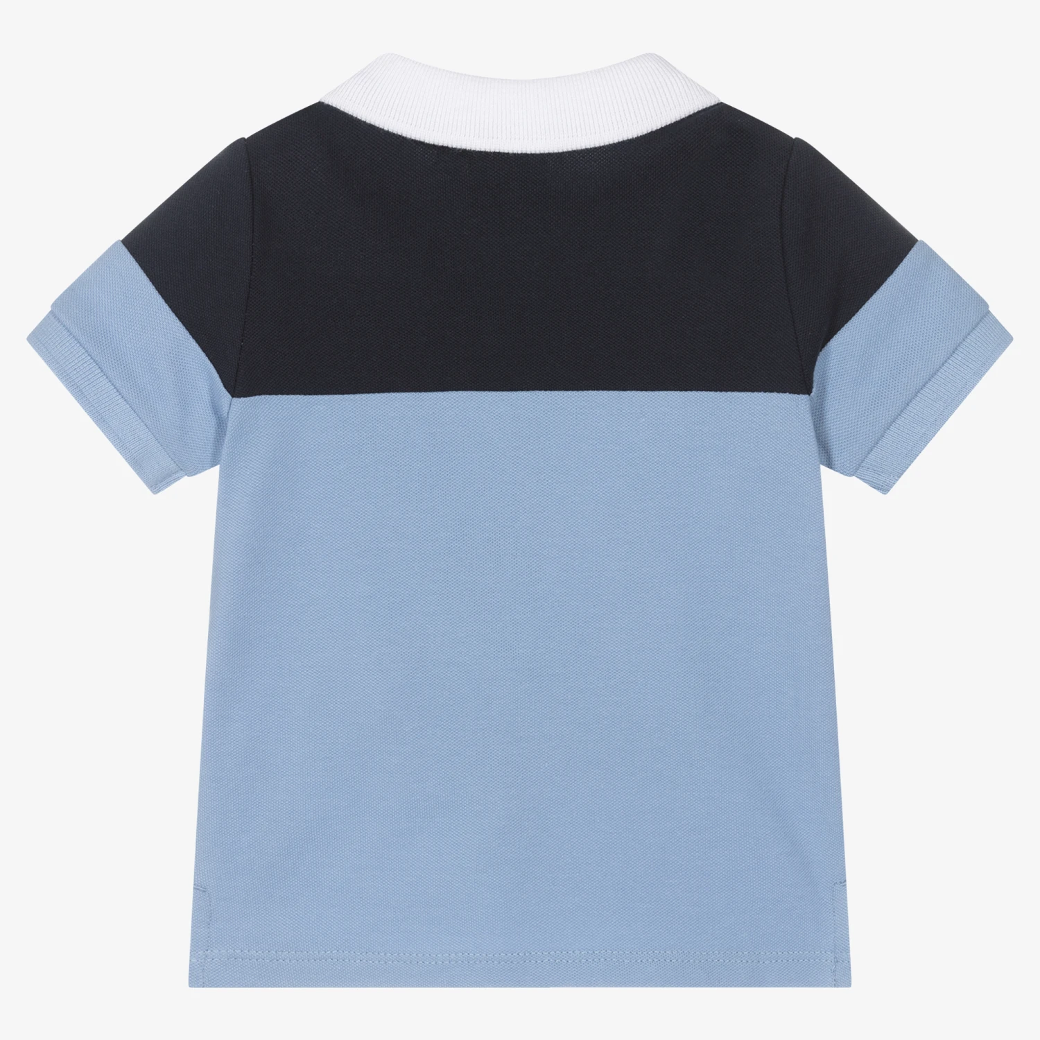 BOSS Baby Boys Blue Cotton Logo Polo Shirt 2 BOSS Baby Boys Blue Cotton Logo Polo Shirt - Image 2