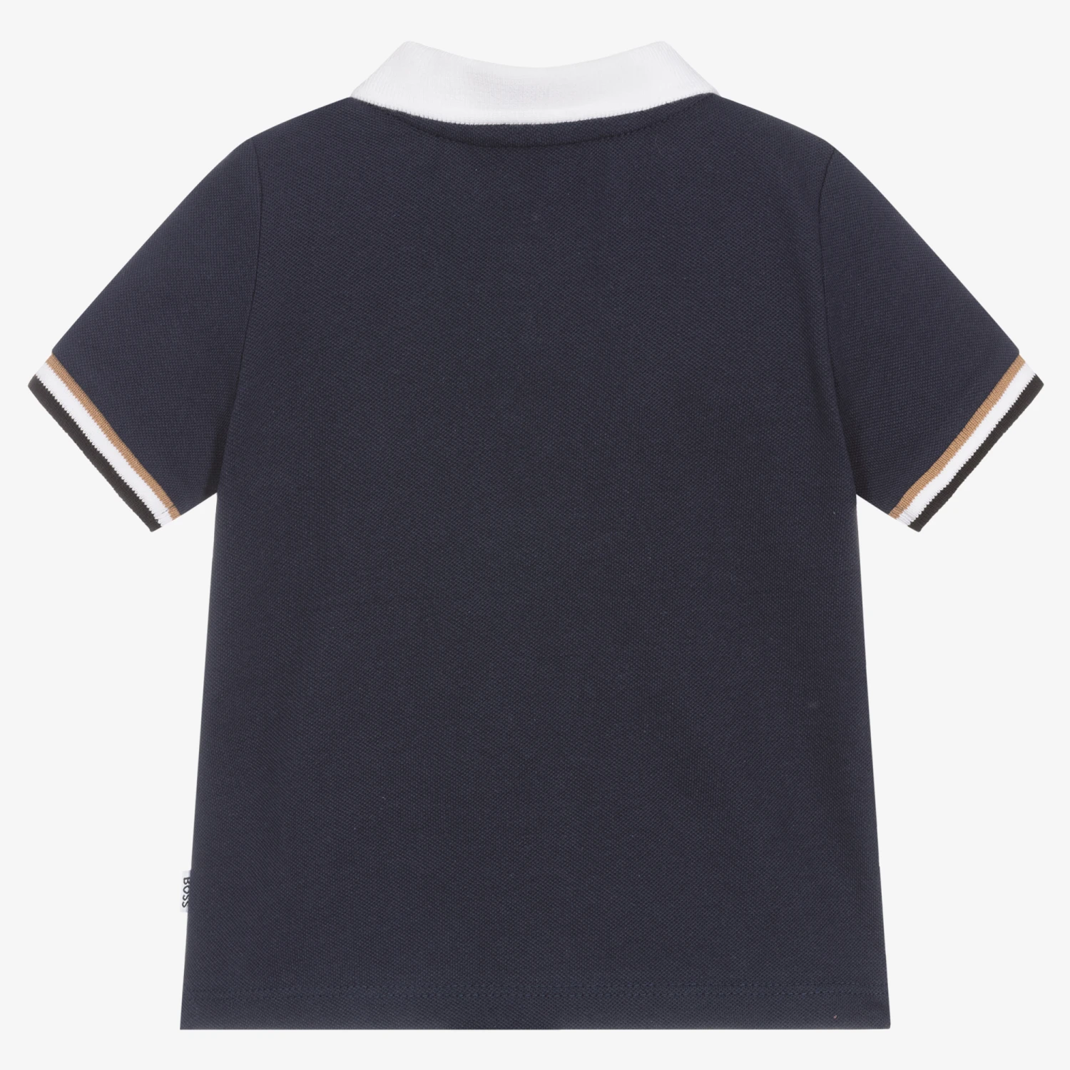 BOSS Baby Boys Blue Cotton Piqué Logo Polo Shirt 2 BOSS Baby Boys Blue Cotton Piqué Logo Polo Shirt - Image 2