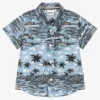 BOSS Baby Boys Blue Palm Tree Print Shirt