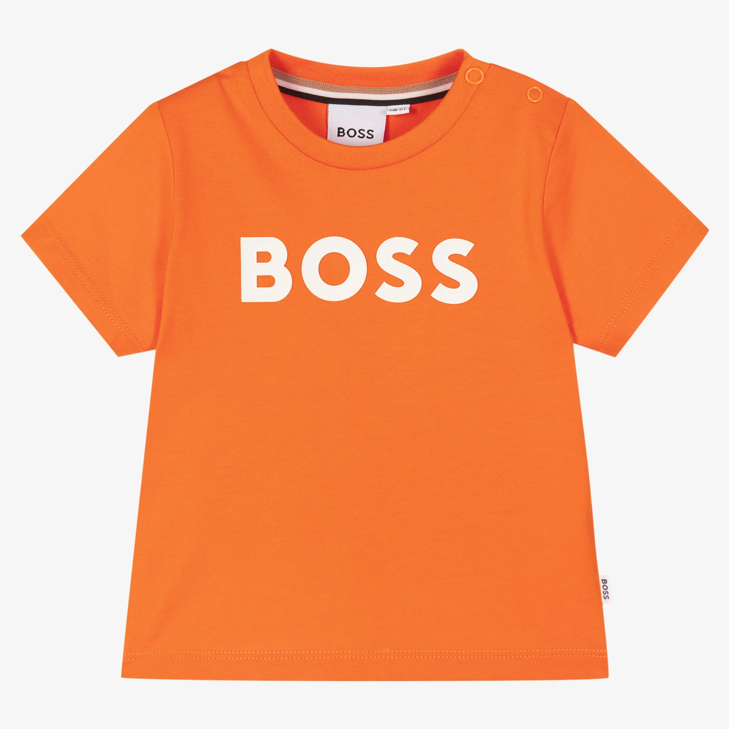 BOSS Baby Boys Orange Cotton Logo T-Shirt 1 BOSS Baby Boys Orange Cotton Logo T-Shirt