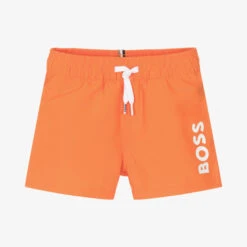 BOSS Baby Boys Orange Logo Swim Shorts