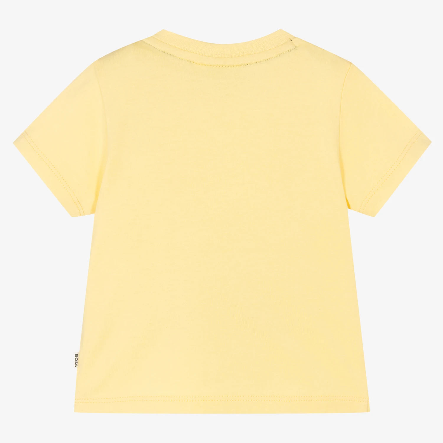 BOSS Baby Boys Yellow Cotton Logo T-Shirt 2 BOSS Baby Boys Yellow Cotton Logo T-Shirt - Image 2