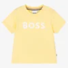 BOSS Baby Boys Yellow Cotton Logo T-Shirt