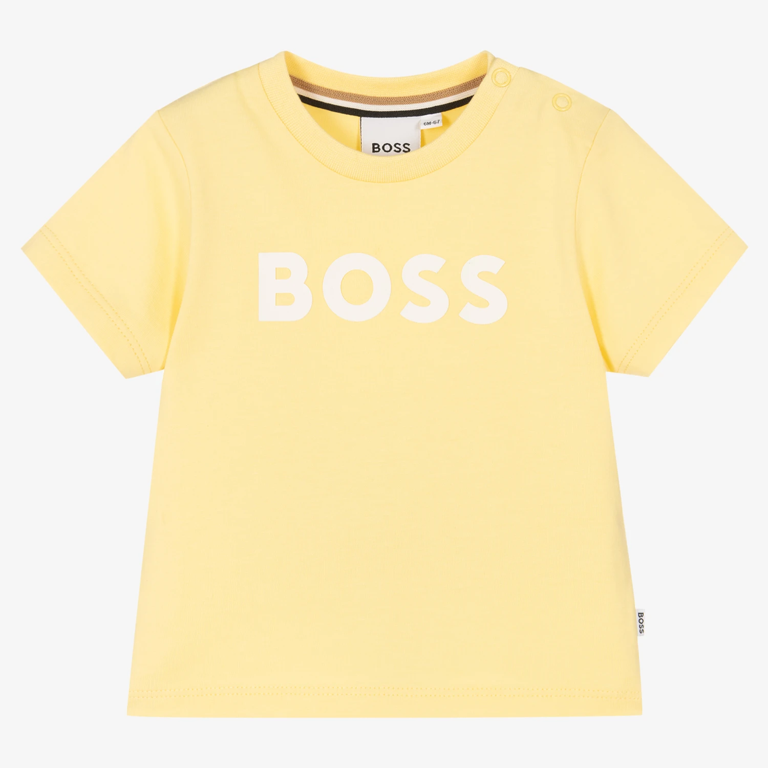 BOSS Baby Boys Yellow Cotton Logo T-Shirt 1 BOSS Baby Boys Yellow Cotton Logo T-Shirt