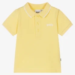 BOSS Baby Boys Yellow Logo Polo Shirt
