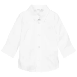 BOSS White Cotton Logo Baby Shirt