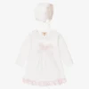 Caramelo Kids Ivory Velour Dress Set