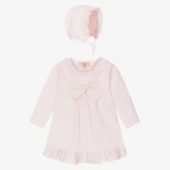 Caramelo Kids Pink Velour Dress Set