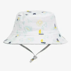Carrement Beau Carrément Beau Baby Boys White Splash Sun Hat