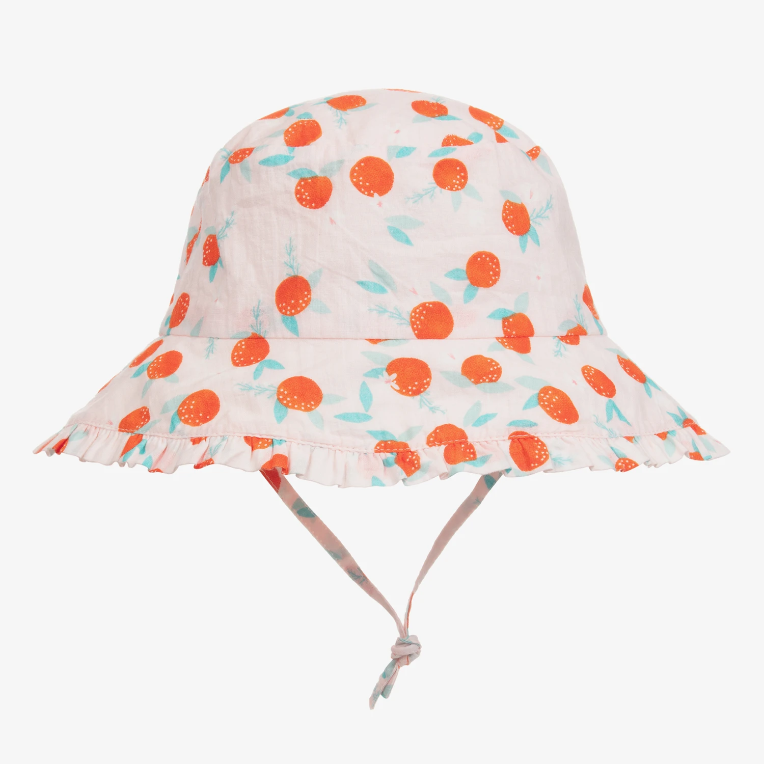 Carrement Beau Carrément Beau Baby Girls Pink Cotton Sun Hat 1 Carrement Beau Carrément Beau Baby Girls Pink Cotton Sun Hat