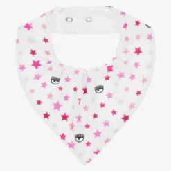Chiara Ferragni Kids Baby Girls White Eyestar Bib